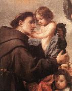 PEREDA, Antonio de St Anthony of Padua with Christ Child (detail) wsg oil painting